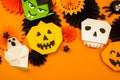 Orange origami background collection of Halloween