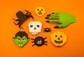 Orange origami background collection of Halloween