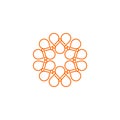 Orange Ornamental Flower Logo Template Illustration Design. Vector EPS 10 Royalty Free Stock Photo