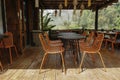 Orange outdoor table Royalty Free Stock Photo