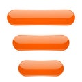 Orange oval buttons. 3d glass menu icons