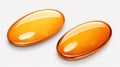 Orange Oval Paper Stickers on White - AI Generated