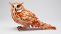 Orange Owl Sculpture Transparent-translucent Medium With Extruded Design