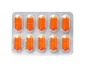 Orange pack of pills Royalty Free Stock Photo