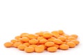 Orange Pain Killers on white background Royalty Free Stock Photo