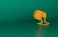 Orange Paint bucket icon isolated on green background. Minimalism concept. 3D render illustration Royalty Free Stock Photo