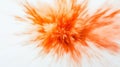 Orange paint explosion effect on white background, abstract concept design Royalty Free Stock Photo