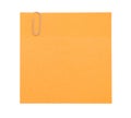 Orange paper note with paper clip