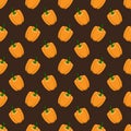 Orange paprika seamless vector pattern