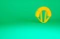 Orange Parachute icon isolated on green background. Extreme sport. Sport equipment. Minimalism concept. 3d illustration