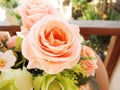 orange pastel rose bouquet, Royalty Free Stock Photo