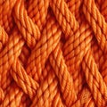 Orange Pattern Of Ropes Close Up Very Detailed Tile Seamless Background. Generative AI