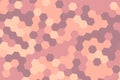 Orange and peach hexagonal pixelated pattern with modern geometric depth. High-quality abstract background concept