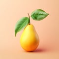 Bold And Realistic 3d Fruit Pear Illustration With Subtle Irony