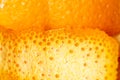 Orange peel background. Zest close-up. The inner side of the orange peel. Copy Space Royalty Free Stock Photo