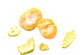 The orange and peels with the white background clipping path