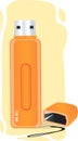 Orange pen drive Royalty Free Stock Photo