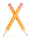 Orange pencil with erase Royalty Free Stock Photo