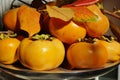 Orange persimmon kaki fruits