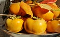 Orange persimmon kaki fruits