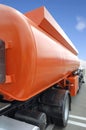 Orange petrol tanke Royalty Free Stock Photo