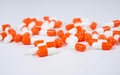 Orange pharmacy capsules isolated Royalty Free Stock Photo