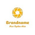 Orange Photography Aperture Logo, symbolizing freshness, fun, and creativity Royalty Free Stock Photo
