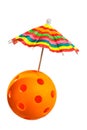 Orange Pickleball beach umbrella