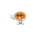 Orange pie cartoon with super cool mascot design.