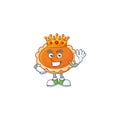 Orange pie in the character with king Royalty Free Stock Photo