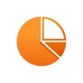 Orange pie chart diagram showing growth analysis data illustration for presentations and business Royalty Free Stock Photo