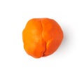 Orange piece of plastic on a white background