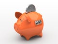 Orange piggy bank Royalty Free Stock Photo