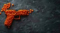 Orange Pill Gun on Textured Dark Background