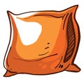 Orange pillow, illustration, vector