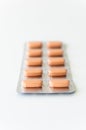 Orange pills in blister Royalty Free Stock Photo