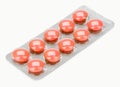 Orange pills in blister (bubble) pack Royalty Free Stock Photo