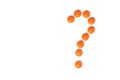 Orange pills on a white background laid out in the form of a question mark Royalty Free Stock Photo