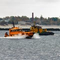 Orange pilot ship Royalty Free Stock Photo