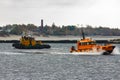 Orange pilot ship Royalty Free Stock Photo