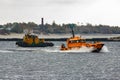 Orange pilot ship Royalty Free Stock Photo