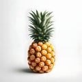 A pineapple with oranges on a white background