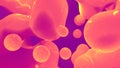 orange and pink dense benign shapes from alien planet - abstract 3D illustration