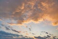 Orange pink evening sky just after sunset - afternoon clouds background Royalty Free Stock Photo