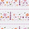 Orange, Pink, and Purple Floral Seamless Pattern Background Royalty Free Stock Photo