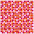 Orange, pink and red glass tiles