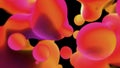 orange and pink slime benign bubbles from alien planet - abstract 3D illustration