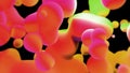 orange and pink slime mild bubbles from alien planet - abstract 3D rendering