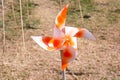 Orange pinwheel on sunlight