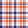 Orange Plaid Tartan Checkered Seamless Pattern